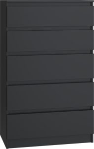 Komoda do sypialni, salonu, M5, 70x40x112 cm, czerń, mat