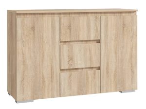 Komoda z szufladami i półkami dąb sonoma 120 cm – Elsinor 4X