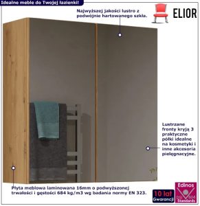Lustrzana szafka nad umywalkę dąb artisan – Erosa 4X