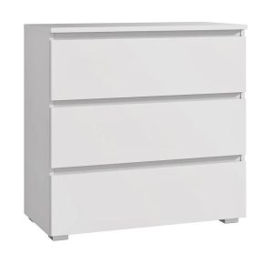 Biała Komoda Z Szufladami Bez Uchwytów 80 Cm B3-E66