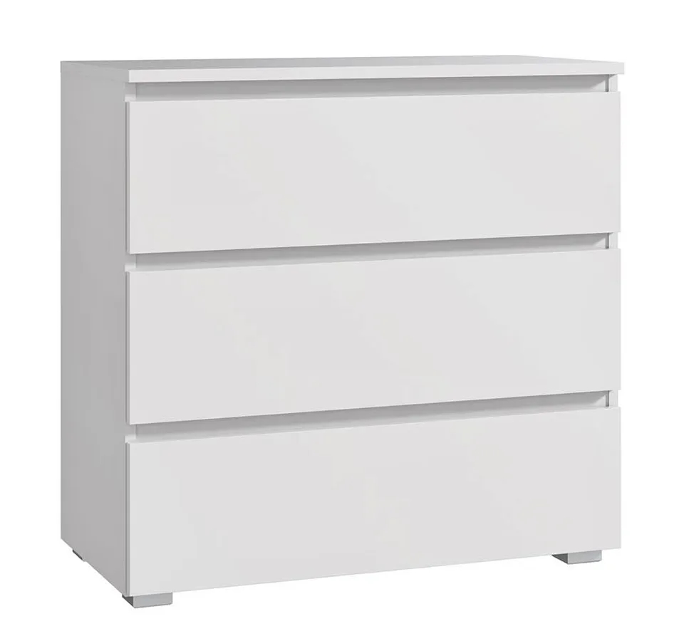 Biała Komoda Z Szufladami Bez Uchwytów 80 Cm B3-E66