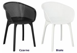 Białe krzesło ażurowe – Lantios, minimalistyczne, polipropylenowe