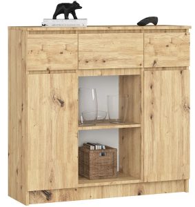 Komoda minimalistyczna do salonu dąb artisan – Nuvo