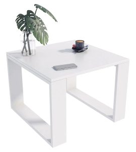 Biała kwadratowa minimalistyczna ława kawowa – Fareo 5X