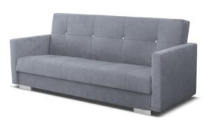 Jasnoszara Tapicerowana Wersalka Rozkładana P9-E25 – elegancka, funkcjonalna, komfortowa, 216×95 cm, materiał velvet