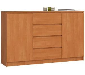 Komoda do biura z szufladami i pólkami olcha – Bedixo 3X, nowoczesny design, wytrzymała konstrukcja