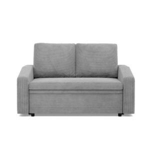 Sofa z funkcją spania BLOM – minimalistyczna, jasny szary, 148x87x90 cm, sztruks