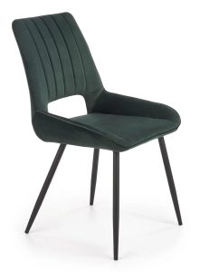 Zielone eleganckie krzesło welurowe – Adina