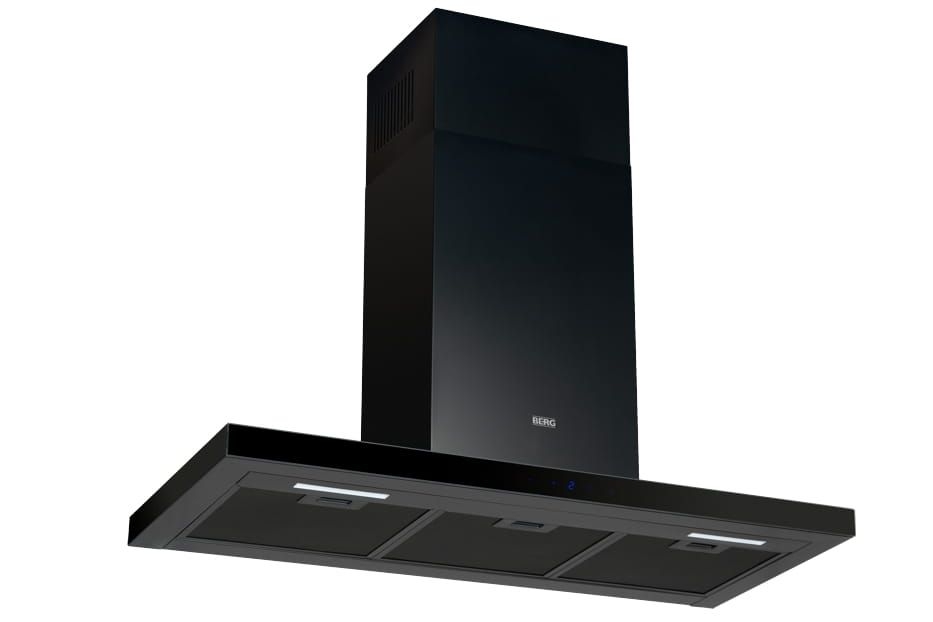 Okap Berg T-Line Black90 – przyścienny, czarny, moc 713 m3/h, sterowanie elektroniczne