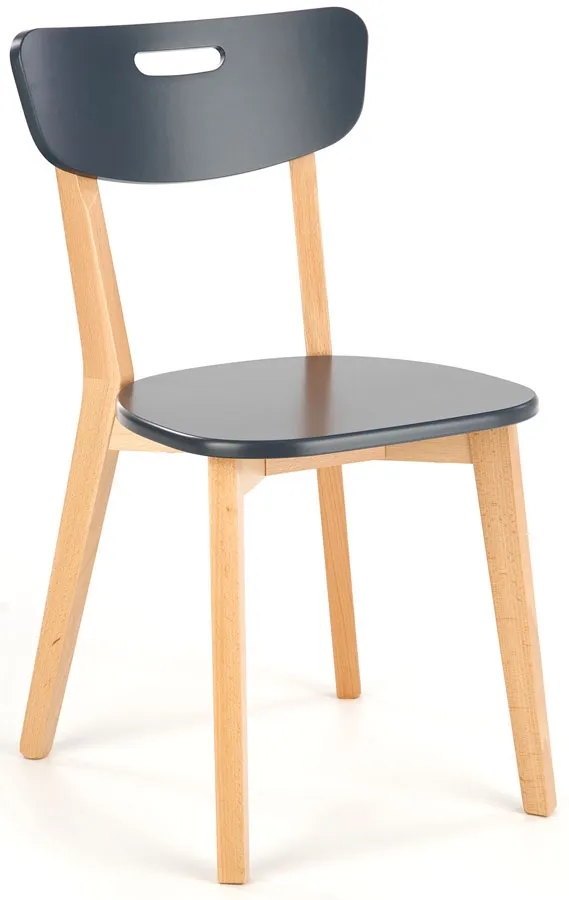 Grafitowe bukowe krzesło skandynawskie – Apal