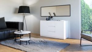 Biała długa komoda 200 cm – Mombi