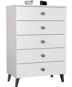 Biała Komoda Z Szufladami Na Nóżkach P2-S52