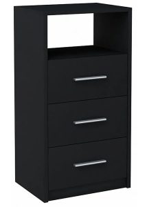 Wysoka komoda czarny mat – Gopox 4X, minimalistyczny styl, trwała płyta MDF