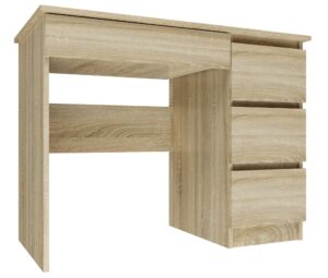 Biurko do biura Mijas – 4 szuflady, prawe, dąb sonoma, 98x51x76 cm