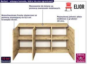 Wisząca komoda z półkami dąb artisan – Elorones 3X