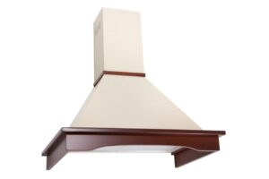 Toflesz Rustical Country 60cm – okap rustykalny, ecru, drewno, stal malowana proszkowo