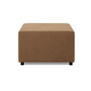 Pufa do salonu, podnóżek, BLOM, Mikrofaza, 71x71x40 cm, cappuccino