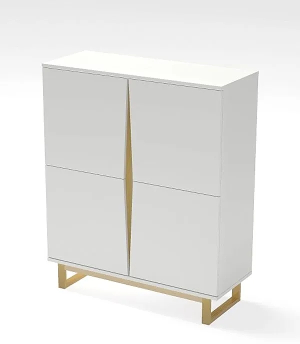 Skandynawska komoda biały mat K5-L89 – minimalistyczny design, pojemne szafki, naturalne drewno