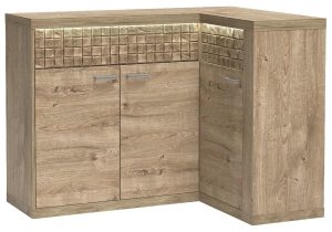 Komoda narożna dąb ribbeck – Leticia 16X, styl boho, wysokiej jakości materiały