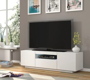 Szafka rtv stojąca lub wisząca biały mat – Talmis 3X, nowoczesny design, funkcjonalność, trwały materiał