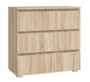 Komoda z 3 szufladami dąb sonoma 80 cm – Elsinor 3X