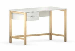 Skandynawskie biurko dla dziecka – Globi 4X, białe, 120 cm, płyta laminowana, drewno sosnowe