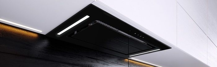 SeeNERGY B-IN SPOT VETRO 52 BL – wydajność 291/628 m³/h, klasa A, czarny, stal i szkło