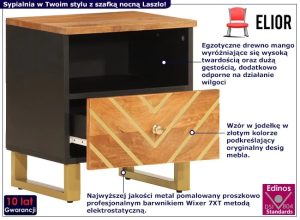 Szafka nocna na złotych nóżkach – Mercury