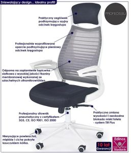 Szary fotel obrotowy biurowy – Esso