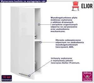 Górna szafka kuchenna do zabudowy w kolorze biały połysk – Poli 11X
