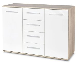 Komoda Kaloe C3 – biała + dąb sonoma
