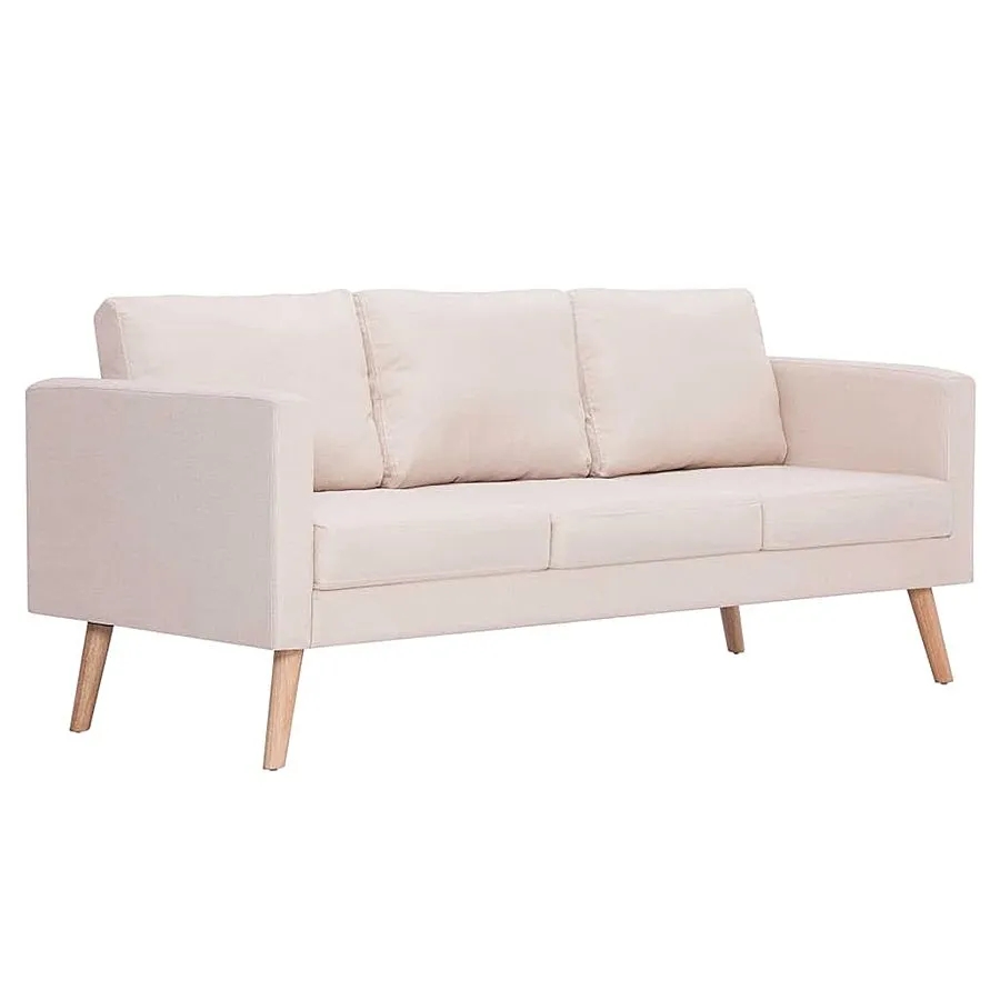 Trzyosobowa kanapa Imex 3X – wygodna, elegancka, kremowa, drewniana rama, tkanina Alcantar Pro