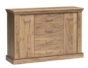 Komoda Metro 5X – elegancka, funkcjonalna, kraft złoty, laminowana płyta