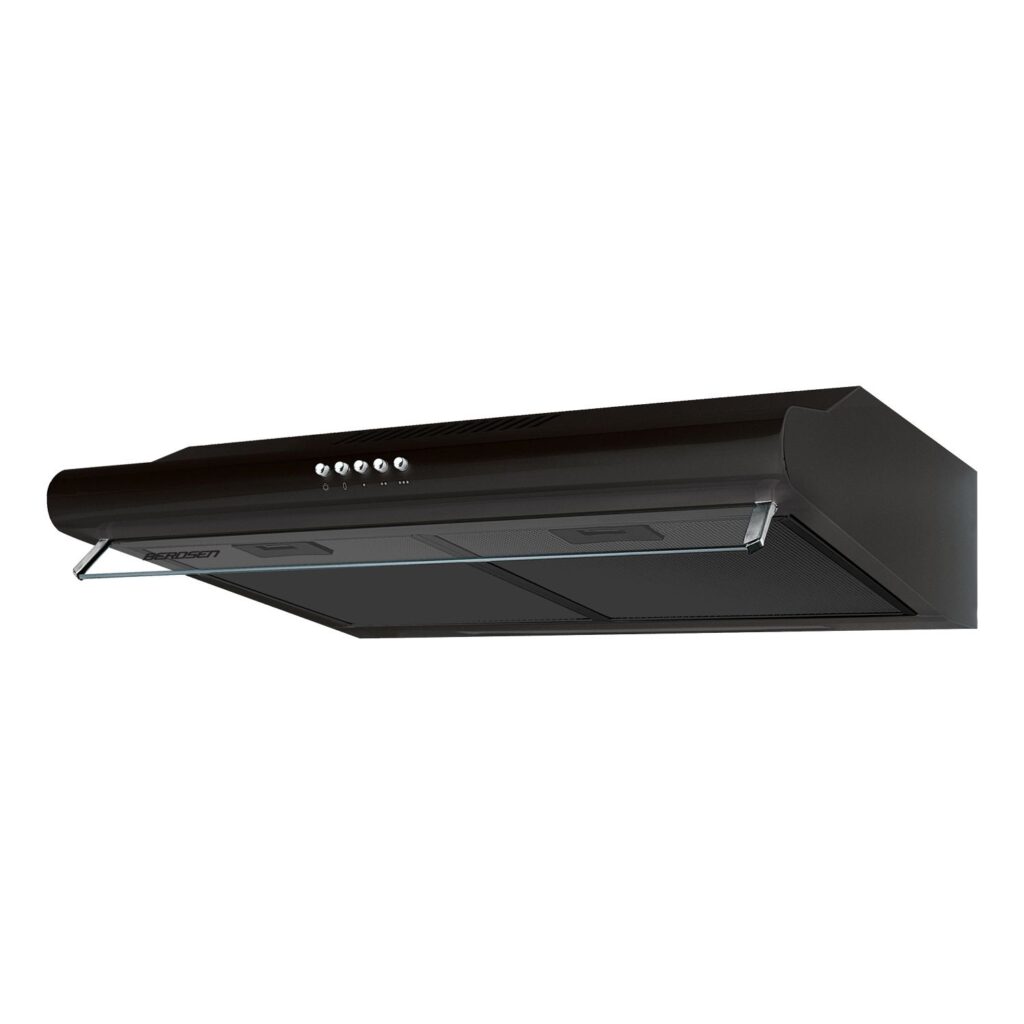 Okap kuchenny podszafkowy Berdsen BE-10-A – 50 cm, czarny, stal nierdzewna