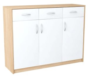 Klasyczna komoda z szufladami dąb sonoma + biały – Basmir 4X