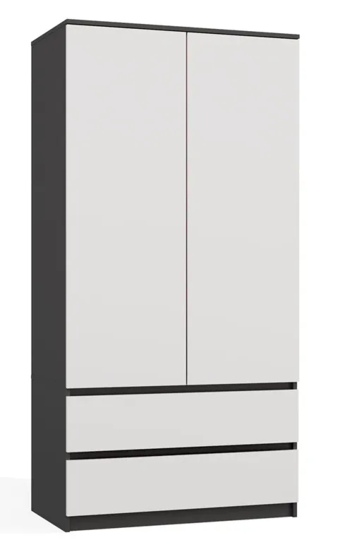 Dwudrzwiowa szafa antracyt + biały K1-E85