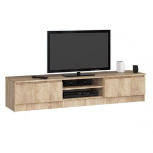 Szafka rtv, stolik, 2D1P, 160x40x33 cm, dąb sonoma, mat