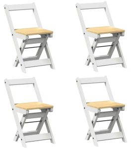 Biały komplet składanych krzeseł minimalistycznych – Nelder