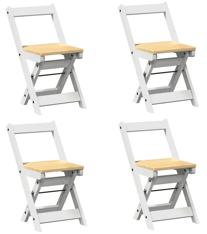 Biały komplet składanych krzeseł minimalistycznych – Nelder