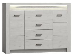 Komoda W Biały Kolorze Kraft Swobodny D9-D19 – nowoczesny design, kompaktowe wymiary, wysoka jakość