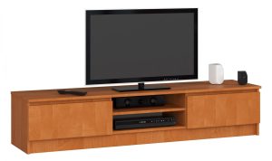 Klasyczna Szafka RTV Olcha L1-N86 – funkcjonalne półki, trwała konstrukcja, 160 cm szerokości