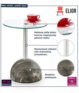Okrągły popielaty stolik kawowy L9-R99