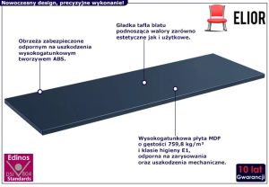 Granatowy prostokątny blat łazienkowy – Osara 8X, elegancki design, 160 cm, płyta MDF