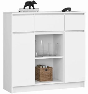 Biała minimalistyczna komoda do salonu N4-G26