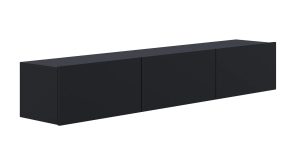 Czarna wisząca szafka RTV uchylna F8-D93 – minimalistyczny design, funkcjonalność, 160 cm
