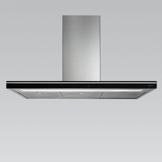 FALMEC Luce – wyspa, 90 cm, stal inox, szkło czarne