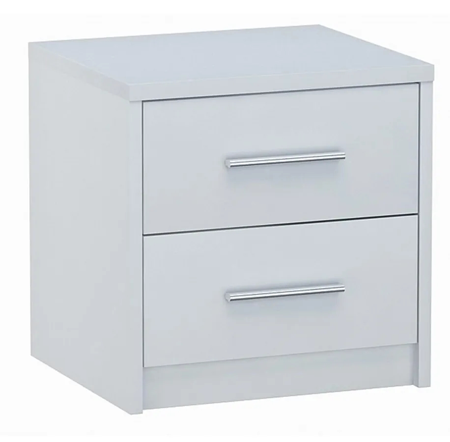 Biała szafka nocna z szufladami – Elopi, minimalistyczny design, 40x35x41 cm, płyta MDF