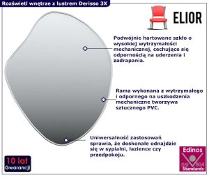 Srebrne eleganckie lustro 50×40 cm L3-Z86