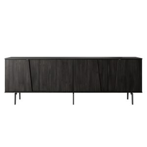 Szafka RTV sosna czekoladowa 200 cm Velar – elegancki design, pojemne półki, naturalny materiał