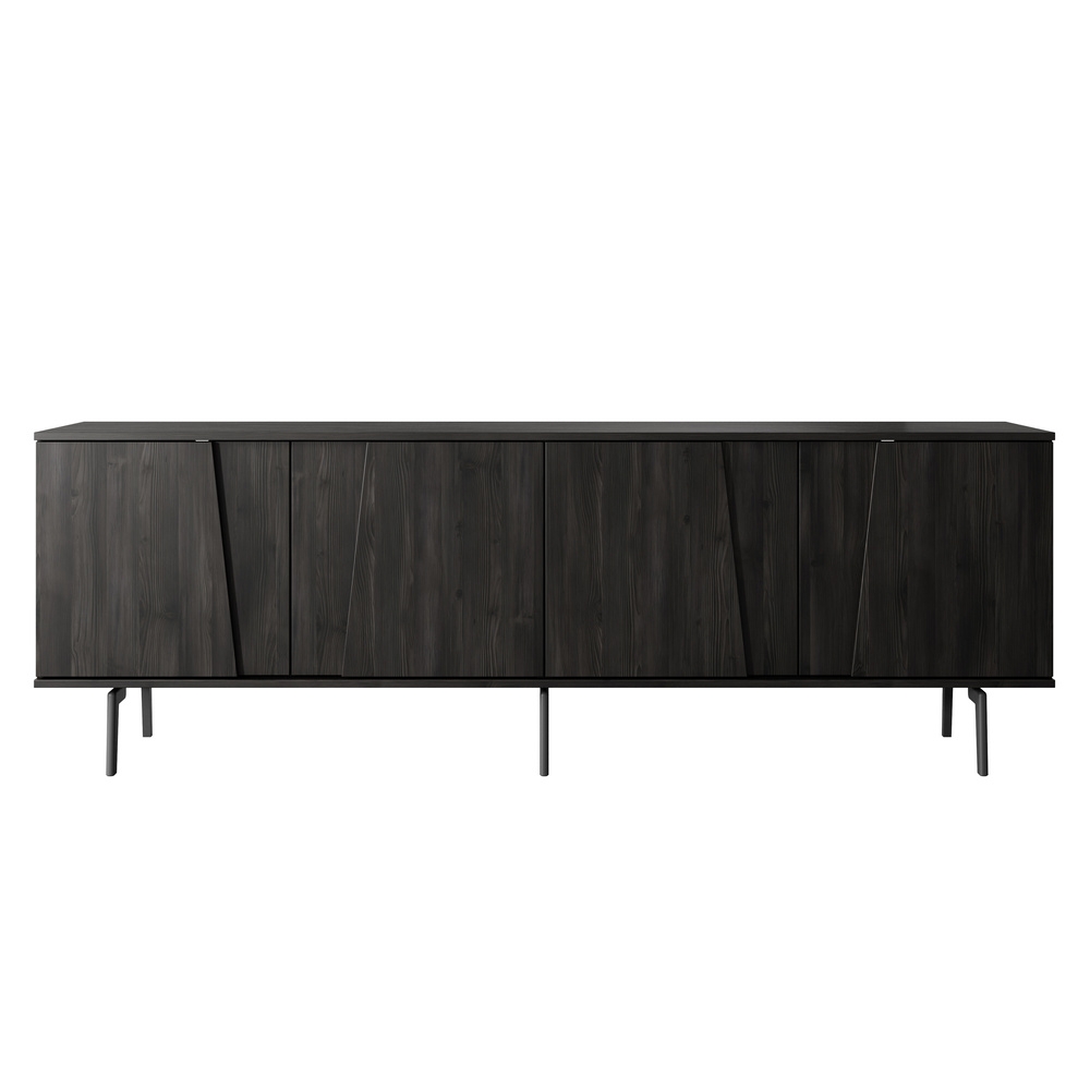Szafka RTV sosna czekoladowa 200 cm Velar – elegancki design, pojemne półki, naturalny materiał
